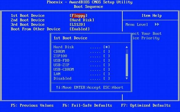 BIOS configuration to install Windows