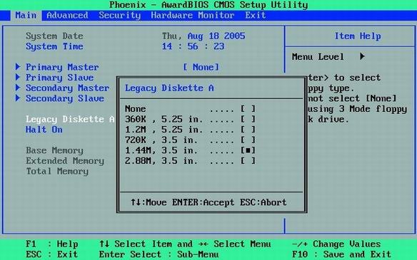 BIOS configuration to install Windows