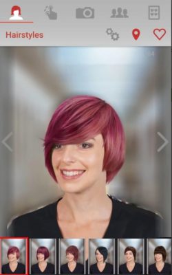 Simulation of hairstyle with Hair Zapp in a woman