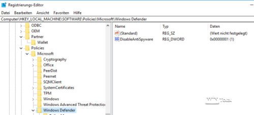 Deactivate Windows Defender