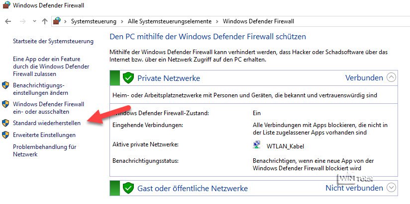 Restore firewall standard