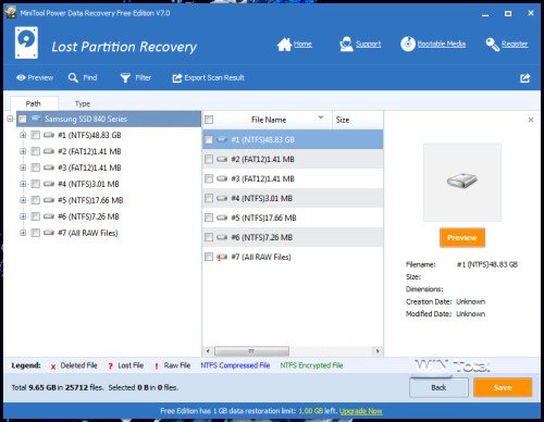 Found content in lost partitions