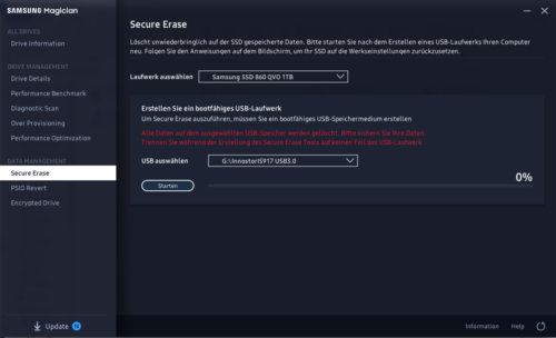 Secure Erase with Samsung Magican