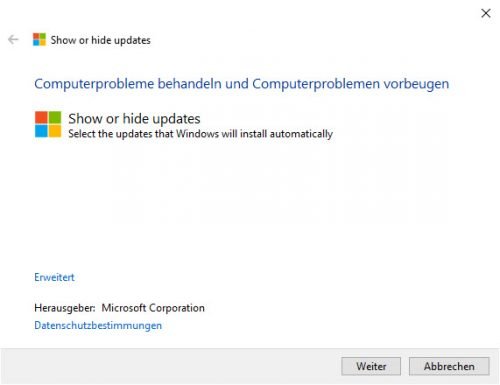 Show or hide updates