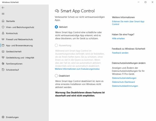 Control of intelligent apps activated