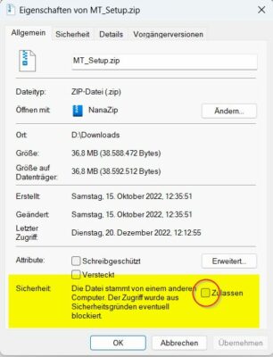 Property of a file when it was downloaded from the Internet