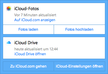 iCloud im systemtray