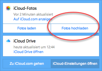 You can also upload photos to the iClouds
