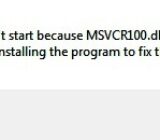 Msvcr100.dll is missing, the execution of programs is not possible